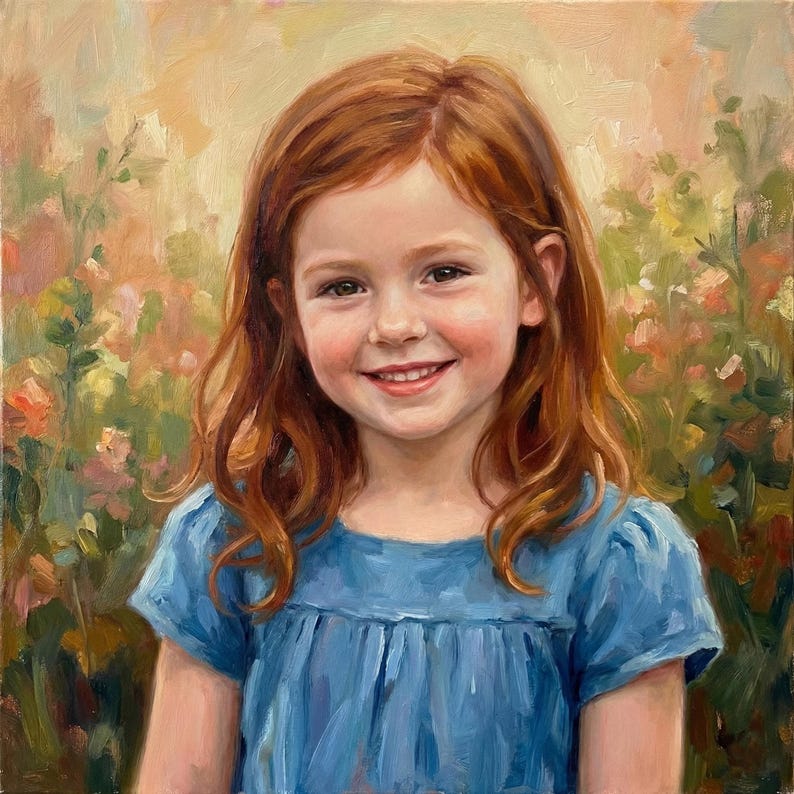 Custom Oil Portrait Painting From Photo, Hand-painted Canvas Commission ...