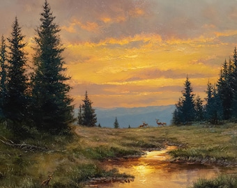 Custom Landscape Oil Painting From Photo, Hand Painted Nature Scenery Canvas Wall Art