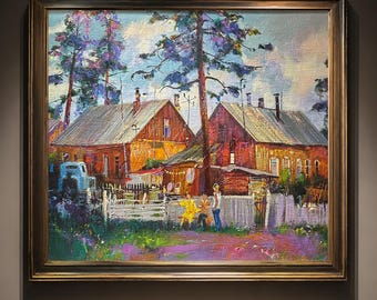 Custom Landscape Oil Painting from Photo, Hand Painted Home Scene, Framed Canvas Art