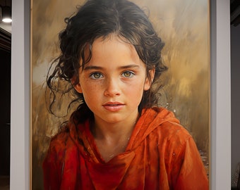 Peinture à l'huile personnalisée à partir d'une photo sur toile, portrait original fait main avec cadre, décorations murales, cadeau personnalisé pour la fête des mères