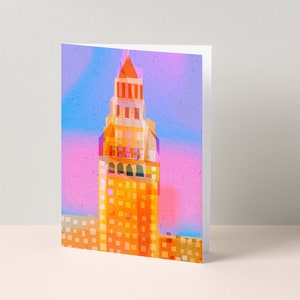 Terminal Tower - Cartão de felicitações em branco de Cleveland