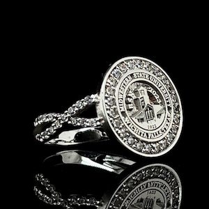 Modern Class Ring for Women, Personalized Graduation Jewelry 2025, Minimal College Ring, Custom University Gift for Her