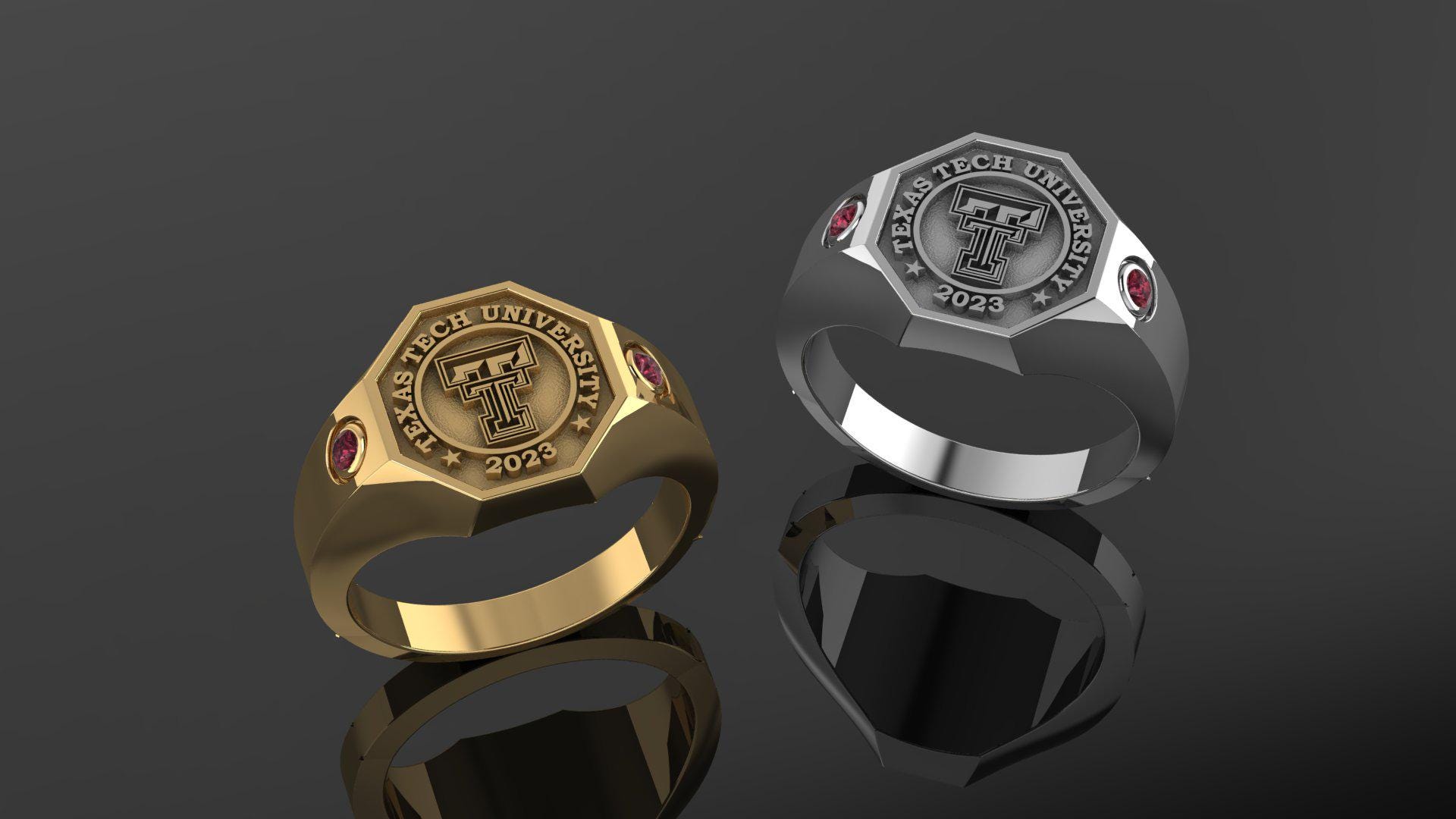 Personalized Graduation Ring with Name Birthstone, Custom Jewelry, College Ring, University Class Ring, Graduation Gift