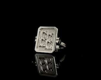 Initial Engraved Signet Ring, Custom Signet Ring, Silver Signet Ring, Initial Signet Ring, Sterling Silver Signet Ring, Engraved Signet Ring