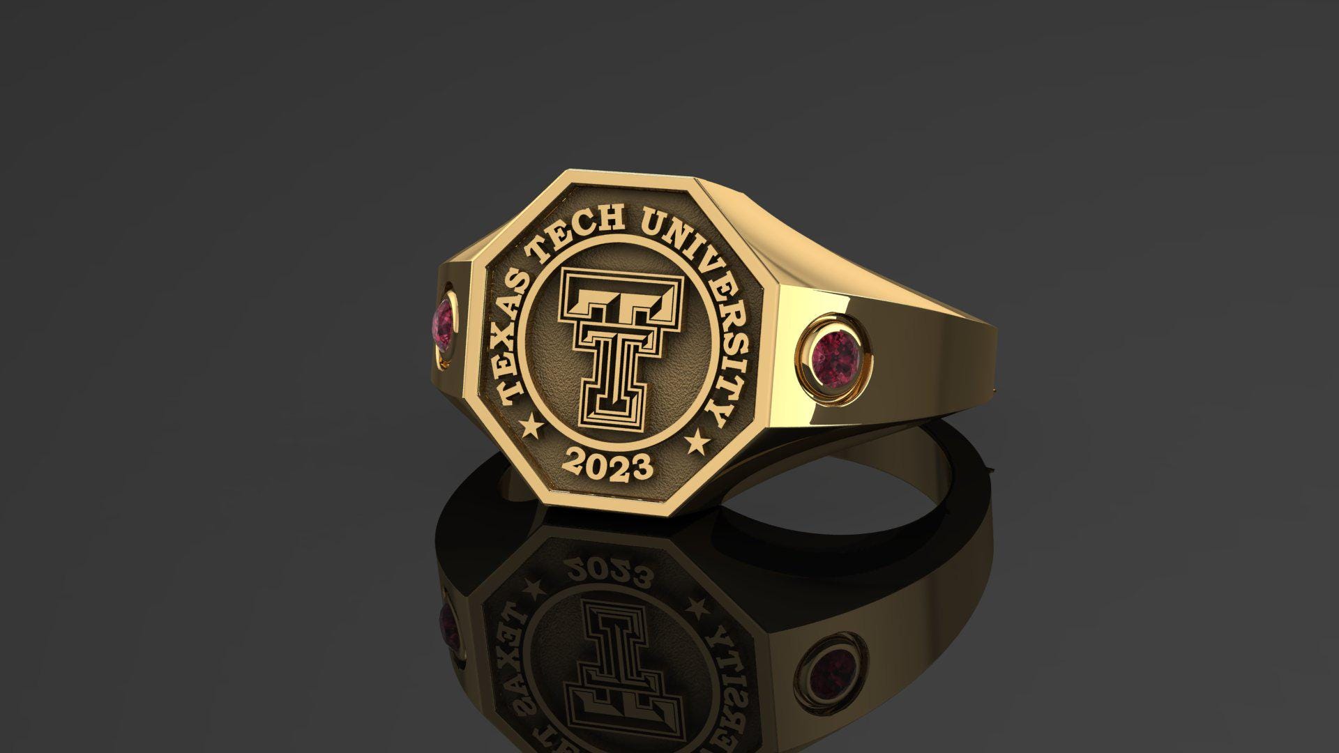 Personalized Graduation Ring with Name Birthstone, Custom Jewelry, College Ring, University Class Ring, Graduation Gift