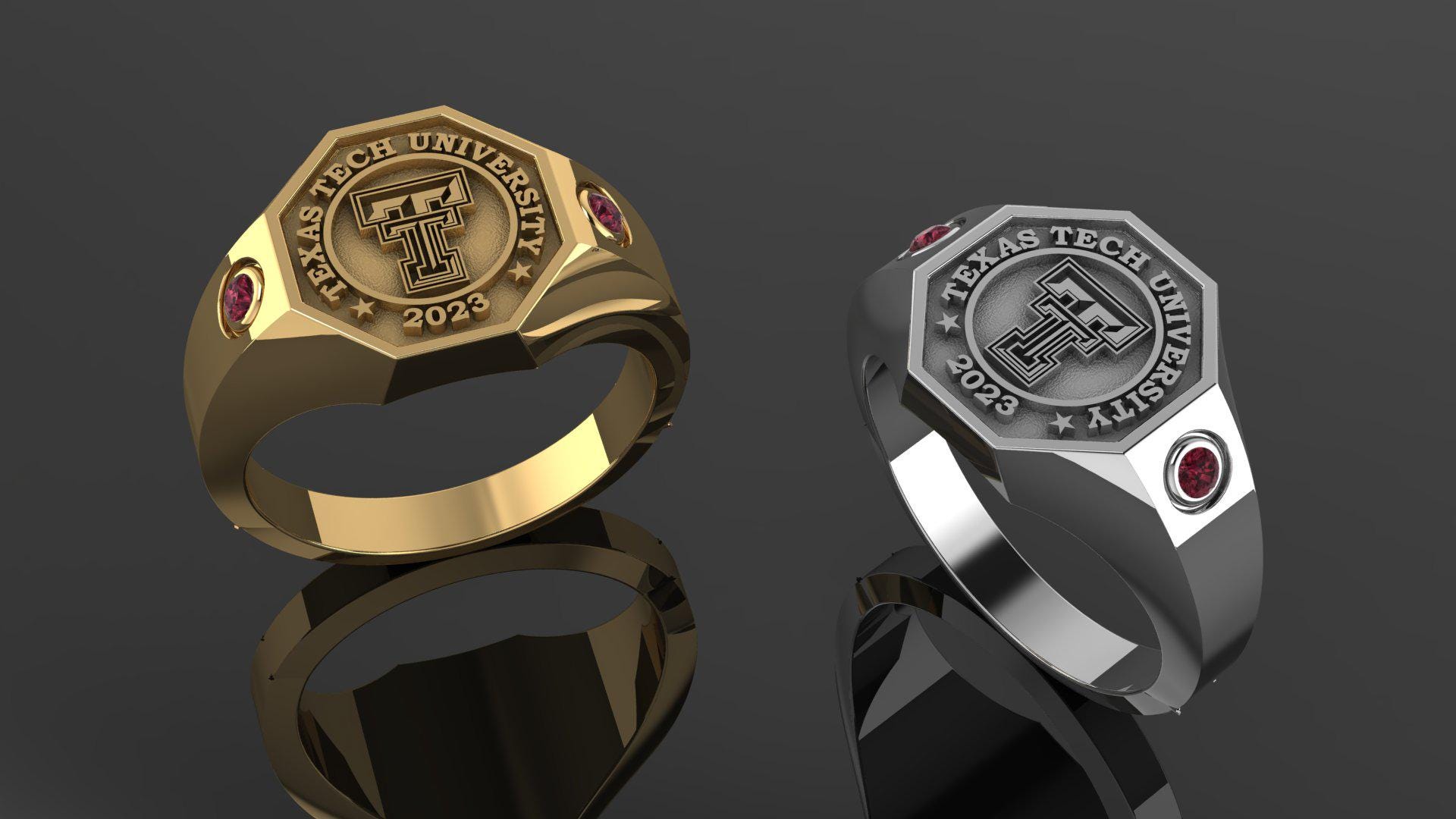 Personalized Graduation Ring with Name Birthstone, Custom Jewelry, College Ring, University Class Ring, Graduation Gift