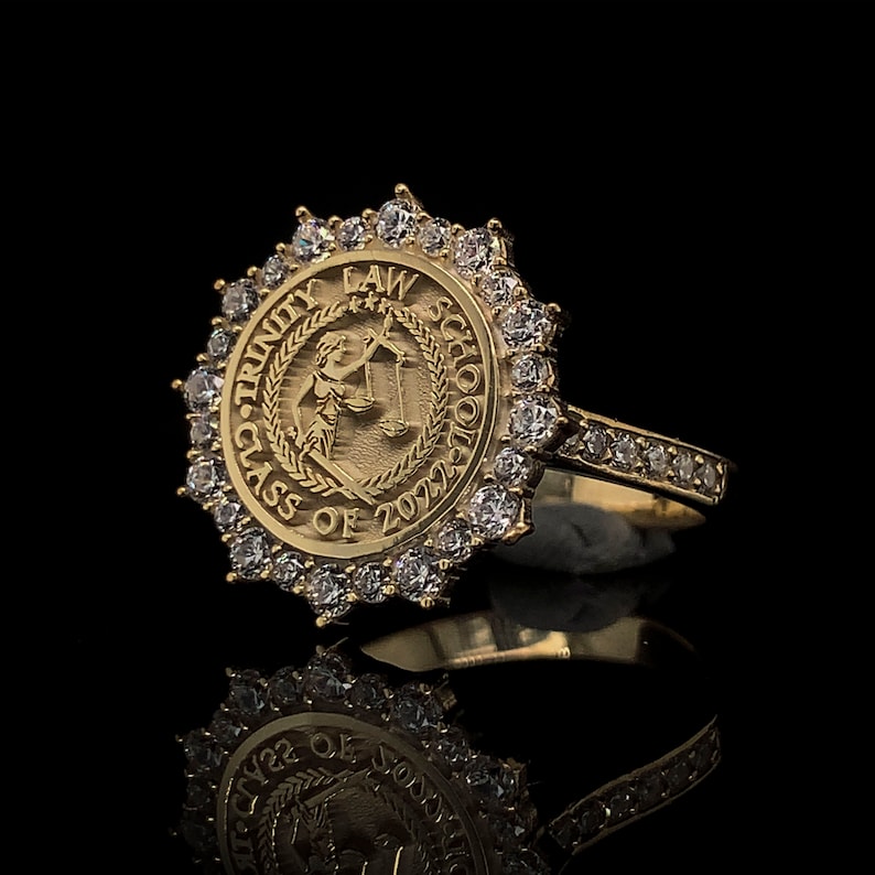 14k Gold Custom College Class Ring College Ring High School - Etsy