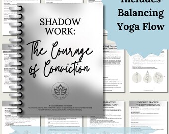 Shadow work worksheet Courage of conviction exercises Milgram & Stanford Prison psychology Standing yoga flow Digital download PDF