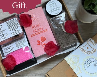 Letterbox Gift Box A5 Luxury Pamper Set with Bath Salts, Scrub & Incense - Self Care Spa Kit for Her, No Missed Delivery