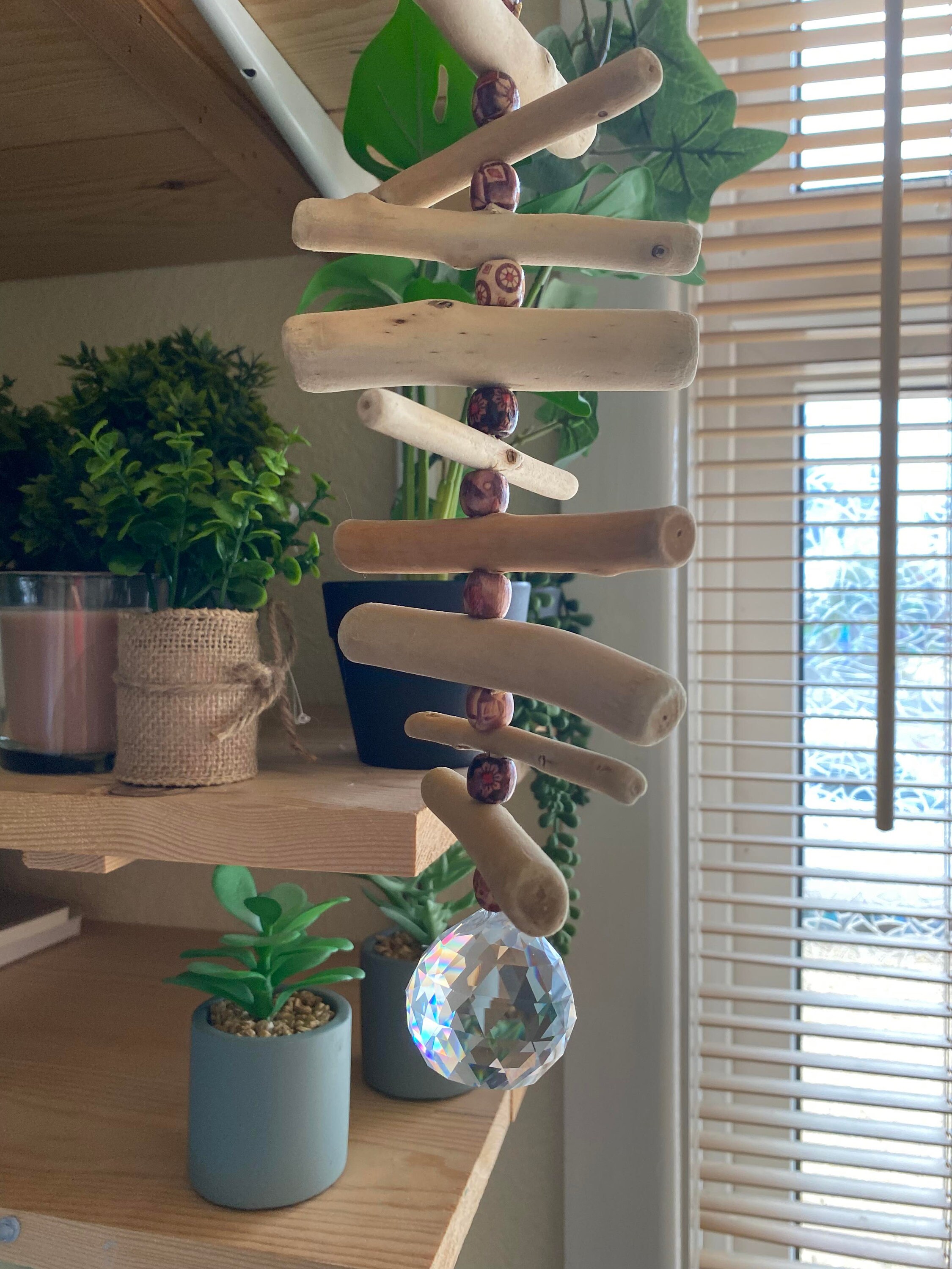 Sun Catcher Driftwood Yoga Room Decoration Sun Salutation Etsy