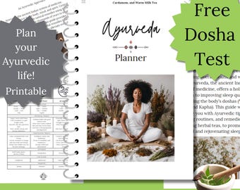 Ayurveda Planner natural medicine digital pdf Holistic health ebook Dosha balancing guide ayurvedic self-care tips Ayurvedic daily routine