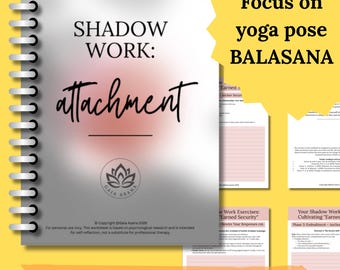Attachment Styles Workbook & Yoga PDF, Shadow Work Guide for Anxious, Avoidant, Secure, Therapy Worksheet, Restorative Yoga Digital Download