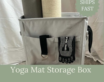 Yoga mat storage yoga studio storage idea basket for yoga mats canvas box for yoga items storage rack foldable portable yoga mat basket