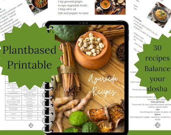 Ayurveda plant based recipes digital  pdf vegan holistic health ayurvedic natural medicine  VATA dosha balancing KAPHA gift  PITTA balancing