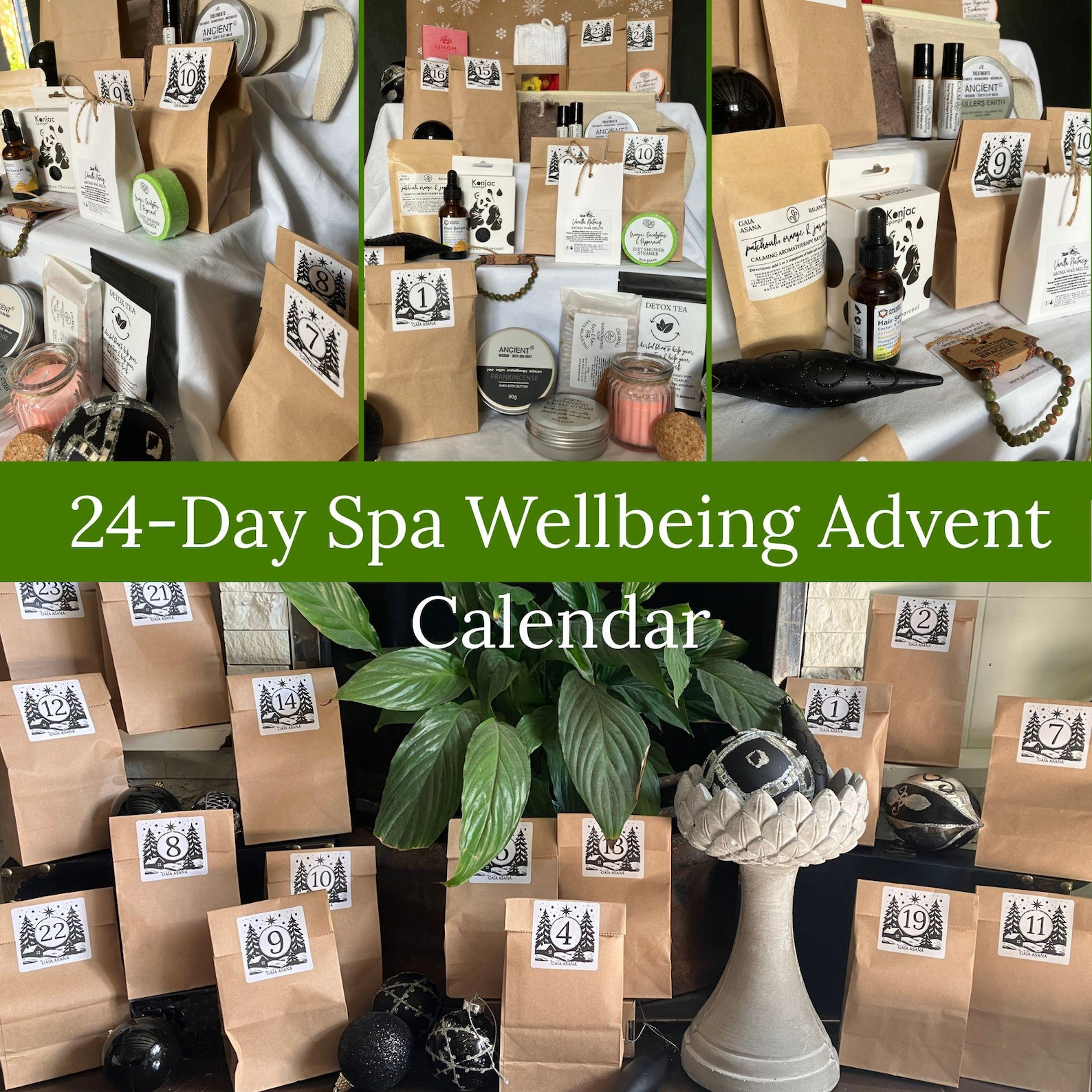 24 Day luxury spa advent calendar Self care holiday gift Christmas countdown box for women Wellbeing xmas present Relaxation beauty set
