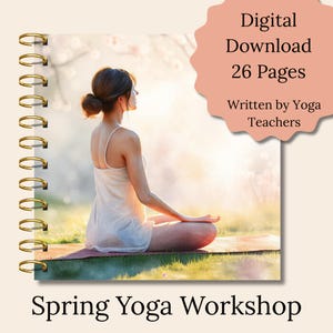 Descarga digital del taller de yoga de primavera Baraja de cartas con secuencias de yoga Profesor de yoga Afirmaciones de yoga estacionales Diario de yoga Detalles del estudiante de yoga PDF