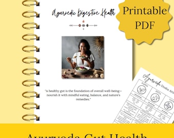 Guía ayurvédica para una vida intestinal natural (PDF digital), alternativa natural, salud holística, prueba del dosha, recetas ayurvédicas, rastreador ayurvédico.