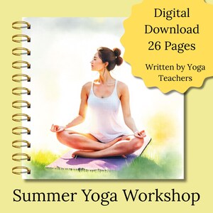 zomeryogaworkshop digitale download yogareekskaarten kaartspel yogaleraar seizoensgebonden yoga-bevestigingen yogadagboek yoga studentgegevens pdf