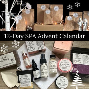 12 day SPA advent calendar pamper Christmas advent for her personalised pamper gift self care advent Christmas countdown gift new years gift