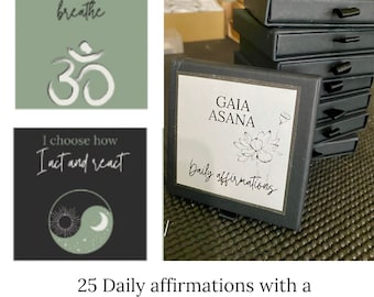 affirmations quotidiennes cartes bien-être outils pour professeur de yoga instructions de méditation quotidiennes mantras quotidiens pour prendre soin de soi cartes yogi