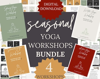 4 seasons yoga workshops digital download yoga sequence cards deck yoga teacher seasonal yoga spring summer autumn winter yoga affirmations
