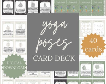 yoga pose cards digital download yoga sequence cards hatha yoga card deck yoga teacher gift iyengar yoga Sanskrit names Asana Flashcards PDF