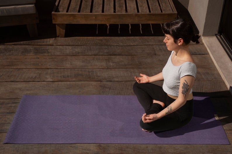 eco-friendly rubber and jute yoga mat, made in the UK