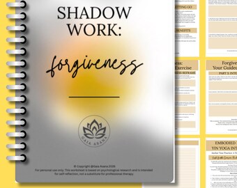 Shadow Work Worksheets The Forgiveness Paradox PDF Journal Prompts for Letting Go & Emotional Release Inc. Yin Yoga (Supta Baddha Konasana)