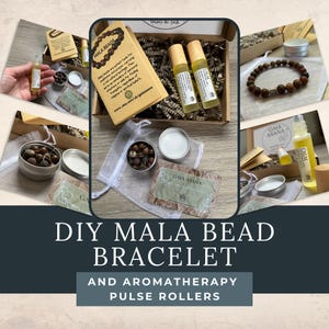 DIY Mala bead gift set mala bead bracelet make your own gift set essential oil roll on yoga lover gift set mala bead diy bracelet meditation