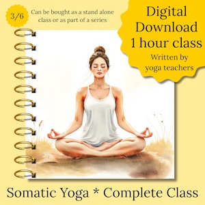 Guión de clase de yoga somático, paquete completo de yoga, descarga digital, plan de lección de yoga somático, planes de lecciones para profesores de yoga, clase para principiantes en casa