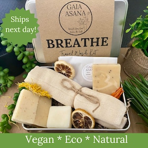 Vegan Geschenk für sie Reise Waschset umweltfreundliche Waschset Geschenk für Veganer Verwöhngeschenk Naturseife Geschenkset Reisegeschenkbox Reise-Accessoires
