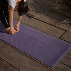 eco-friendly rubber and jute yoga mat, made in the UK