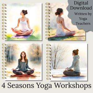 4 seizoenen yogaworkshops digitale download yogareekskaarten kaartspel yogaleraar seizoensyoga lente zomer herfst winter yoga planning