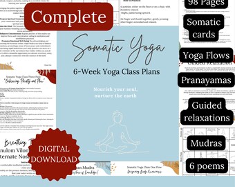 Somatische Yoga-Kurse, komplettes Yoga-Paket, digitaler Download, somatische Übungskarten, somatische Yoga-Unterrichtspläne, Yogalehrer-Unterrichtspläne Yoga