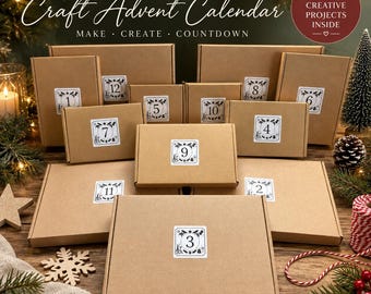24-Day Christmas craft advent calendar Craft Collection Creative countdown for adults DIY hobby kits Gift for crafters makers