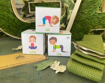 Gioco di dadi yoga per bambini gioco di yoga yoga digitale bambini pose yoga stampa gioco per bambini esercizio dadi dadi digitali yoga pose animali bambini yoga