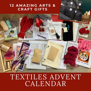 12-Day Textiles Craft Advent Calendar Christmas Sewing Gift Weaving Kit Embroidery Kit Felting for Beginners Cozy DIY Holiday Countdown Kit