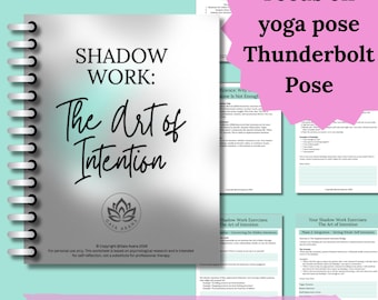 Shadow Work Worksheet The Art of Intention Journal Prompts + Vajrasana Yoga Pose Digital Download PDF