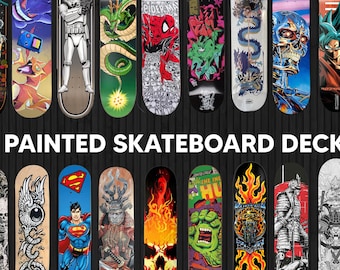 Custom Hand-Painted Personalized Skateboard Deck Art Wall Art or Rideable Board