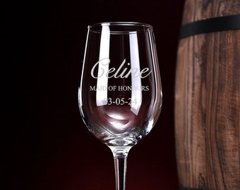 ENGRAVED PERSONALISED WINE glasses|Bridesmaid Gift|Bridesmaid Gift Ideas|Bridesmaid Proposal Glasses|Bride Groom Valentines gift