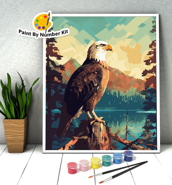 Bald Eagle Painting by Number Painting Kit by Numbers Acrylic Painting  Canvas for Adults Wall Art Decor Gift 