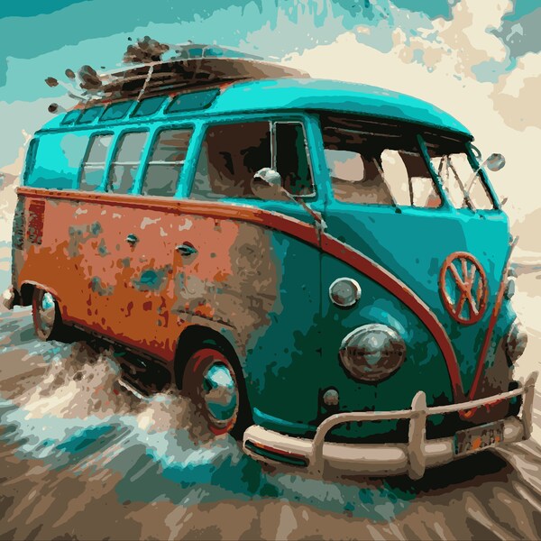 Volkswagen Painting Etsy