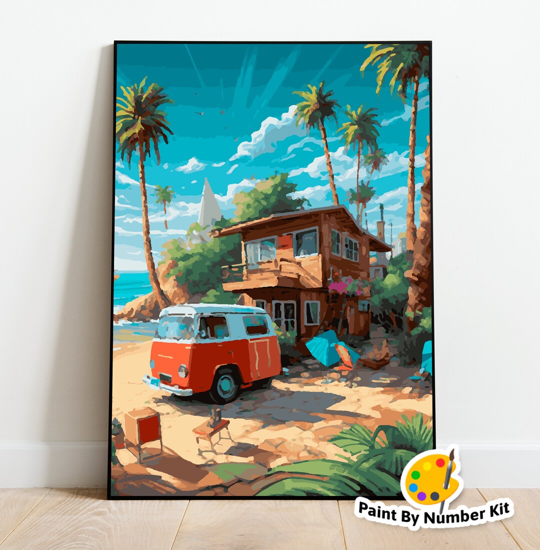 DIY Paintbynumbers Beach Getaway Peinture Acrylique Kit Home