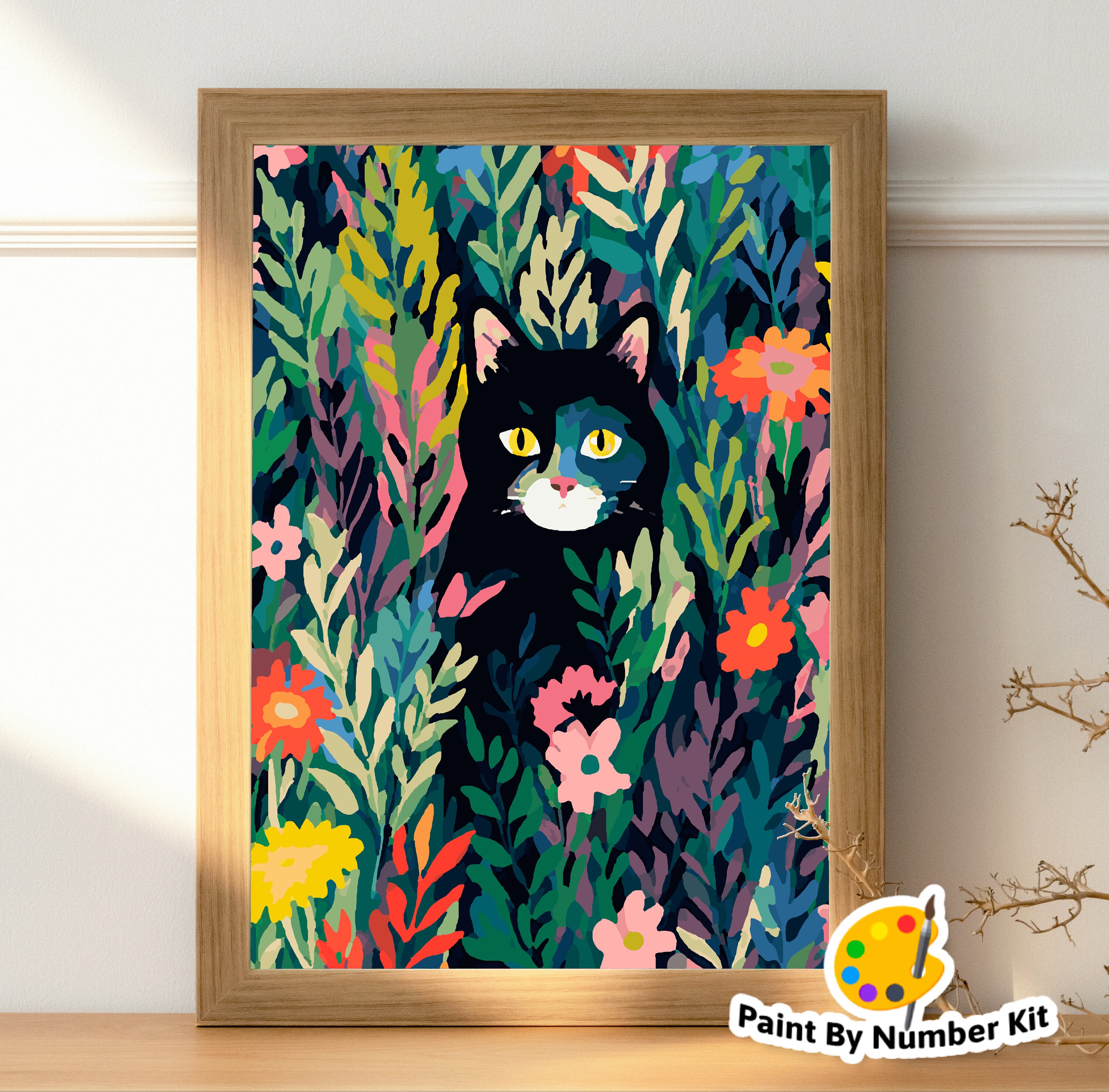 Handmade Paint by Number Kit, Custom Pet Portrait, Hand Drawn With Hand