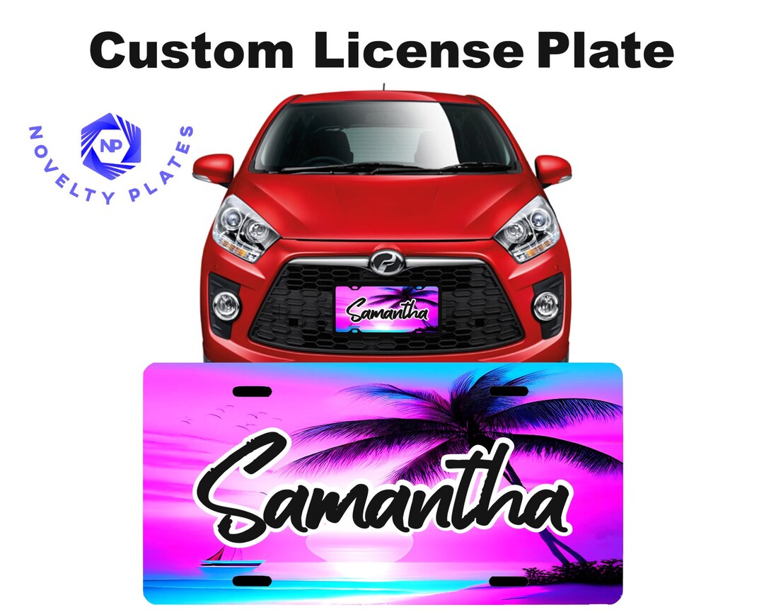 Yiohaha Custom Sunset Beach License Plate – 6"x12" Aluminum Metal Front Plate With 4 Holes, Personalized Car Decor - View #4