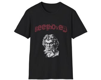 Camiseta con retrato divertido de Beethoven, camiseta de compositor clásico, regalo para músico, camiseta unisex, regalo musical divertido