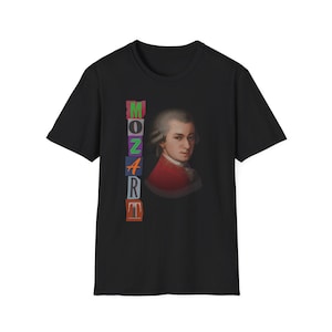 Mozart Classical Composer Portrait Band Tee, Unisex Shirt, Music Lover Gift, Softstyle T-Shirt, Classical Music Shirt, Musician Gift