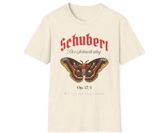 Franz Schubert Butterfly Band T-Shirt, Music Lover Gift Tee, Concert Outfit, Musician Shirt, Piano, Classical Composer