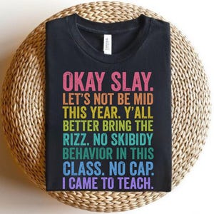 Teachers Shirt, Back to School, Funny Teacher Gift, First Day Of School Tee, Gen A Slang Teacher, Teacher Graduation Gift, Middle School