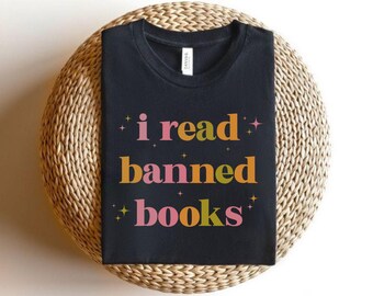 Lustiges T-Shirt mit Banned Books: Bücherwurm Bibliothekar Tee, Vintage Reader Geschenk